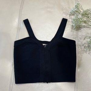 GUESS Black V-Neck Crop Top